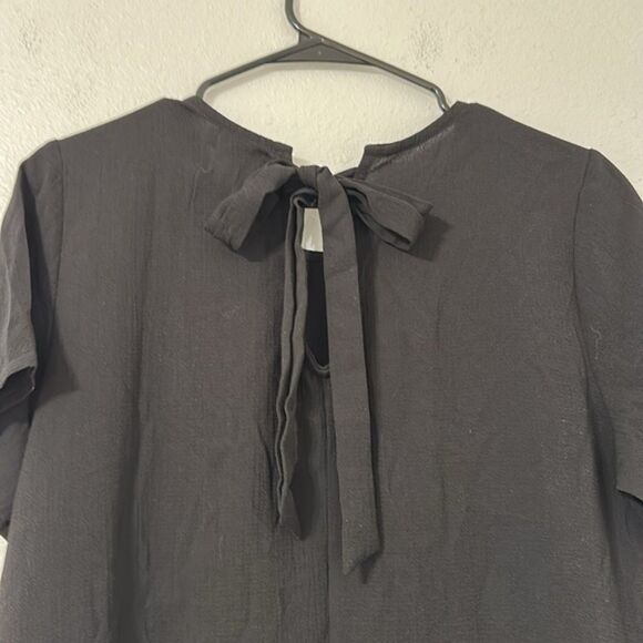 Grace & Emma Embordered Floral Gauzy Dress Womens Medium Casual Boho Tie Bow - Picture 5 of 11